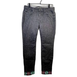 Joe’s Jeans Embroidered Floral Ankle Denim – Size 29 – Boho Festival Style